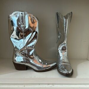 Circus by Sam Edelman Silver Cowboy Boots size 9